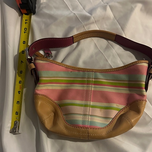 Coach Handbags - Striped Pink and Tan Women's Coach Bag